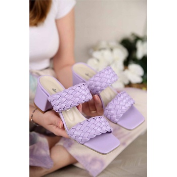 Moda Trend Дамски чехли с ток - Лилави 304287 (304287_Виолетово)