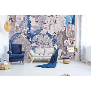 DIMEX ART s. r. o Самозалепваща се флизелинова фототапета ръждясали хартиени плакати 375 x 250 см