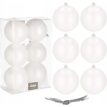 SPRINGOS Vianočné banky biele perleťové 10cm sada 6ks