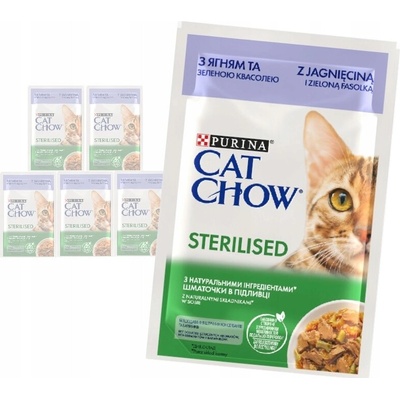 Cat Chow Sterilised jehněčí a zelené fazolky s omáčkou 85 g
