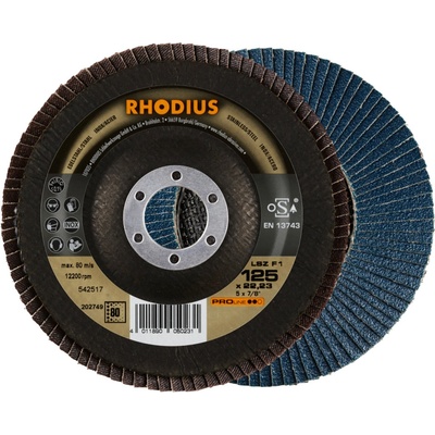 RHODIUS Lamelový brusný kotouč LSZ F1 125 x 22,23 P80 PROline 202749