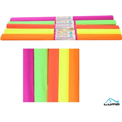Krepový papír neon / 10ks / 200x50cm