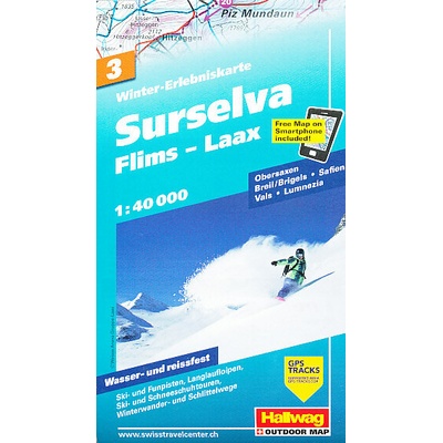 zimní mapa Surselva 1:40 t. laminovaná