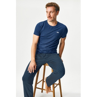 MEN-A Памучна пижама MEN-A Navy дълга (ATXmen_009_pyz)