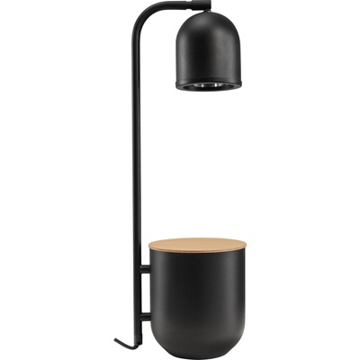 Kaspa Настолна лампа Botanica с контейнер с дървен капак черна (41105102)