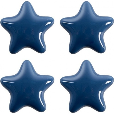 Set 4ks modrá úchytka hvězda - Ø 4* 3/6 cm - Clayre & Eef