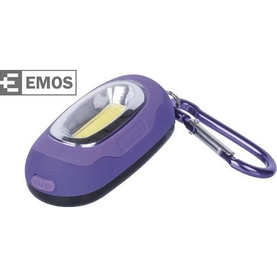 Emos Prívesok na kľúče LED COB na CR2032 Fialová