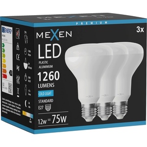 Mexen Nova 3x LED крушка E27, R80, 12W, Студена - 6500K, 1260 lm - L105-E27-1265-01x03 (L105-E27-1265-01x03)