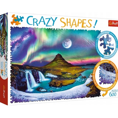 Trefl Crazy Shapes Polární záře nad Islandem 600 dílků