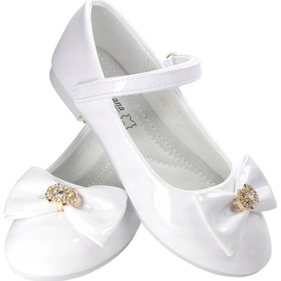 Krásne elegantné balerínky kožená vložka P2-65 biele