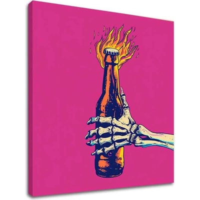 Obraz Burning Bottle | Talianske plátno - 70x70 cm
