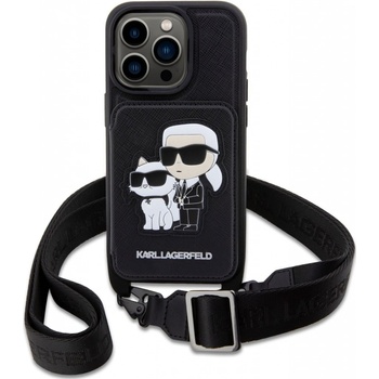 Pouzdro Karl Lagerfeld Saffiano Crossbody Karl and Choupette NFT iPhone 14 Pro Max