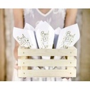 PartyDeco Kornútky na konfety so zlatým nápisom