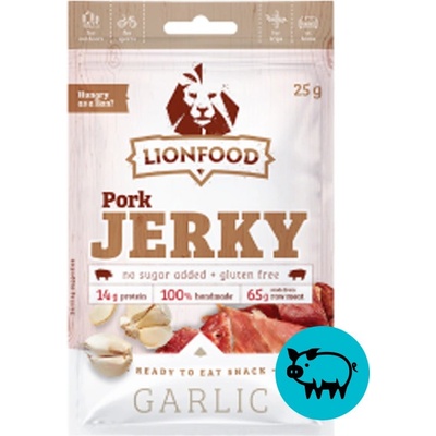 Lionfood Vepřové Jerky ČESNEK 25 g