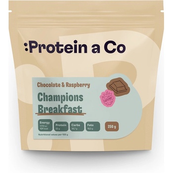 Protein a Co Champions Breakfast - snídaňová směs Chocolate & Raspberry 250 g