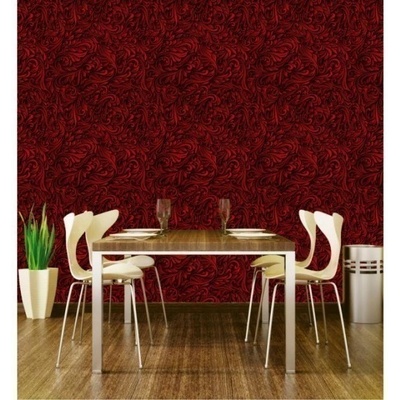 DIMEX ART Луксозна флизелинова тапета червен флорален абстракт