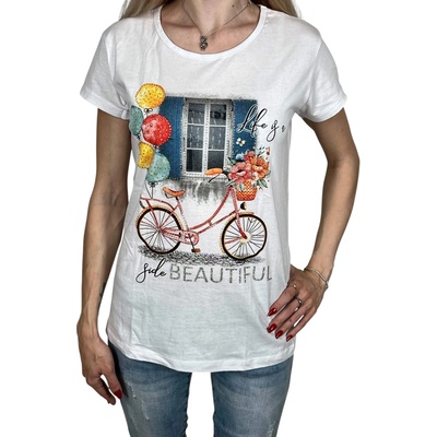 Namso Dámske tričko s krátkym rukávom BICYCLE Bílá