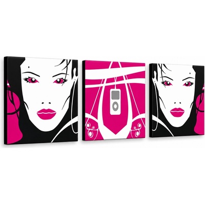 Ručne maľovaný POP Art obraz I-GIRL - 150x50 cm