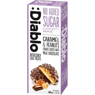 Diablo Cookies sušenky čokoládově arašídové bez cukru 150 g