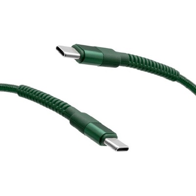 MobilNET KAB-0254-TYP-TYPEC Dátový a nabíjací pletený USB-CUSB-C, 3A, 60W, 1m, zelený