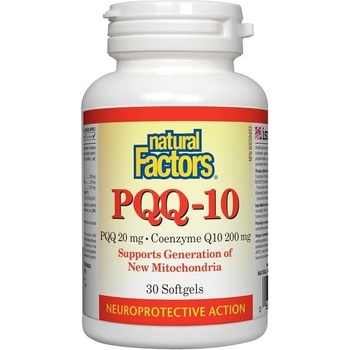 Natural Factors PQQ- 10® (Пиролохинолин хинон 20 mg+ Koензим Q10 200 mg) 30 софтгел капсули | Natural Factors (2617 NF)