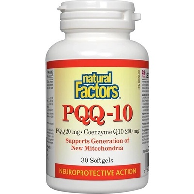 Natural Factors PQQ- 10® (Пиролохинолин хинон 20 mg+ Koензим Q10 200 mg) 30 софтгел капсули | Natural Factors (2617 NF)
