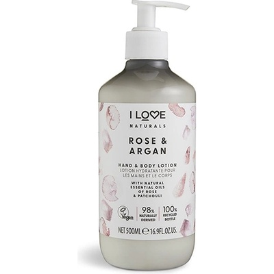 I Love Naturals Rose & Argan лосион за тяло за жени 500 мл
