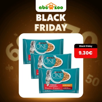 Purina One SterilCat mini filetky s kuraťom a zelenými fazuľkami s hovädzím a mrkvou v šťave 12 x 85 g