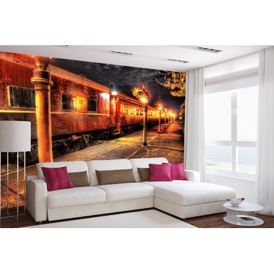 DIMEX ART Самозалепваща се флизелинова фототапета влак и пламъци 375 x 250 см