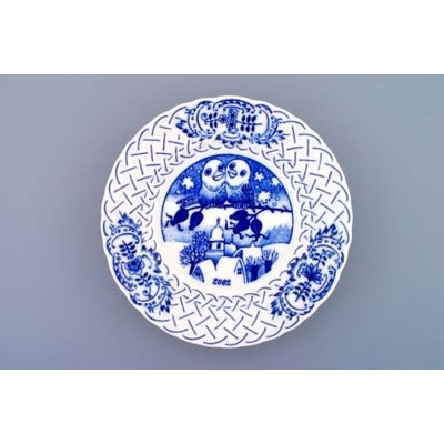 Cibulák Talíř Výroční 2002 reliéfní závěsný 18cm Originál Český porcelán Dubí