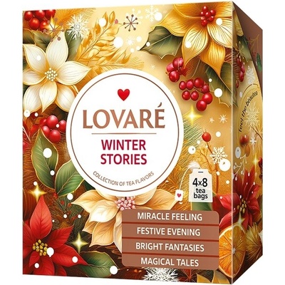 LOVARÉ WINTER Black Tea Assorted coll. kolekce čajů 32 ks