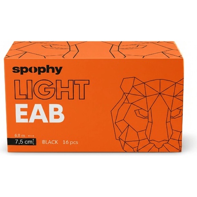 Spophy Light EAB Tape elastická adhezivní bandáž černá 7,5 cm x 6,8 m 16 ks