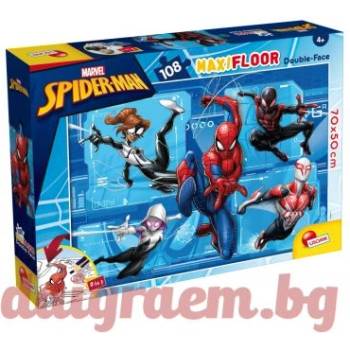 Lisciani Пъзел LISCIANI 99764 - 108 части - Спайдърмен, Spiderman, двулицев пъзел (LI99764)