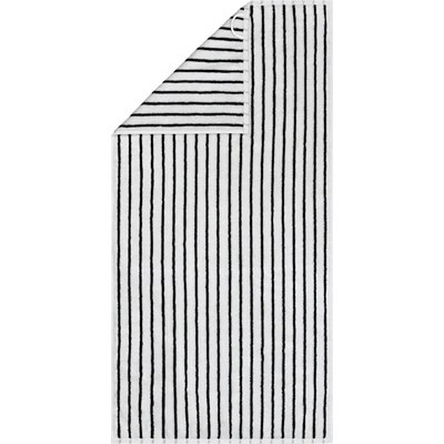 Cawö Black & White Streifen ručník černá bílá 50 x 100 cm
