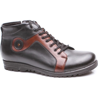 Base Мъжки боти - Черни с Кафяв 444 (249201_Черно)