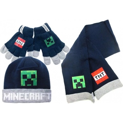 Sada zimnej čiapky, šály a rukavíc Minecraft