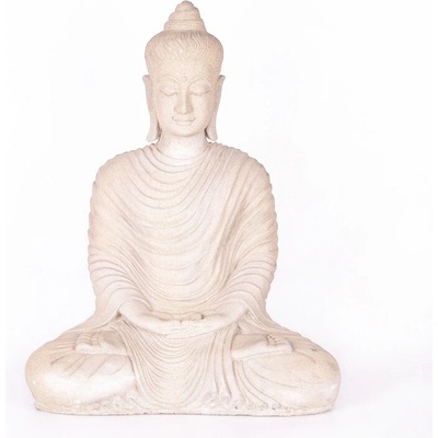 Soška beton Buddha Meditation 61 cm bílá
