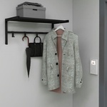 TopMebel Ofred TopMebel метален стенен закачалка в черен цвят 69x34x32, 5cm