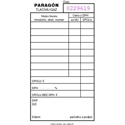 Igaz 68 Paragón číslovaný 100-list samoprepis