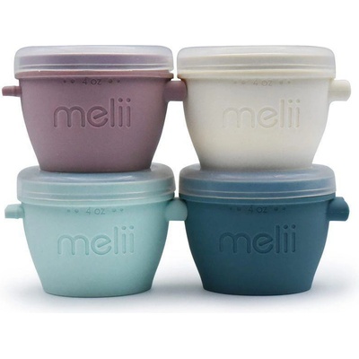 Melii Silikónové kelímky na potraviny Snap&Go Luxe pastelové 4 ks 118 ml