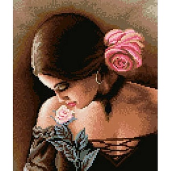 Image 1 of Казанлъшки гоблени Гоблен Испанка с роза - портрет Anchor (Немски)