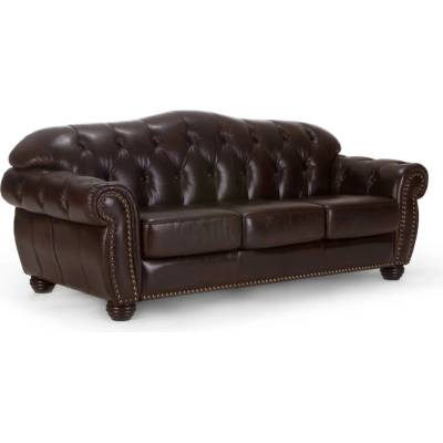 SOB Nábytek Chesterfield III 3místná hnědá pravá kůže F0A00000855W