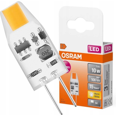 Osram LED žiarovka PIN MICRO 10, 300°, G4, 1 W/2700 K, číra