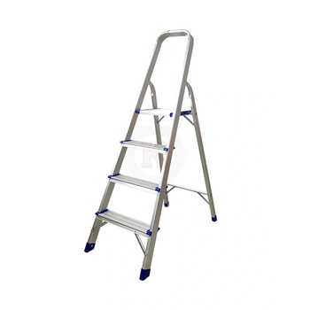 ТУНДЖА Стълба алуминиева домакинска двураменна 3+1 стъпала 1.28м ТУНДЖА (9700641)