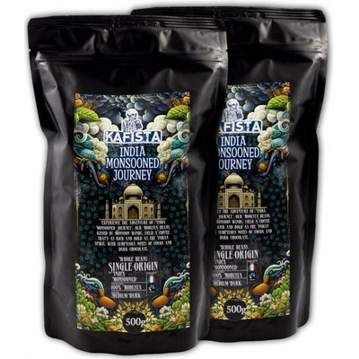 Kafista India Monsooned Journey spracovanie monzúnovaním 100% Robusta 2 x 0,5 kg