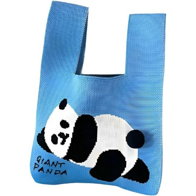 Annam Ležící panda tote bag 35 × 20 cm modrá