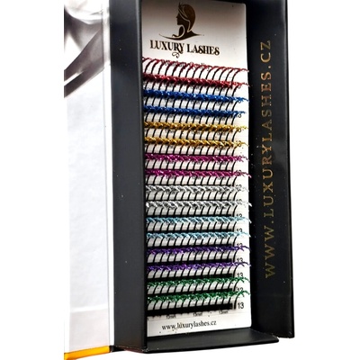 Luxury Lashes SPIKES MIX COLOR – GLITTER Zakrivenie umelých rias: CC, Dĺžka umelých rias: 10 mm, Hrúbka rias: 007