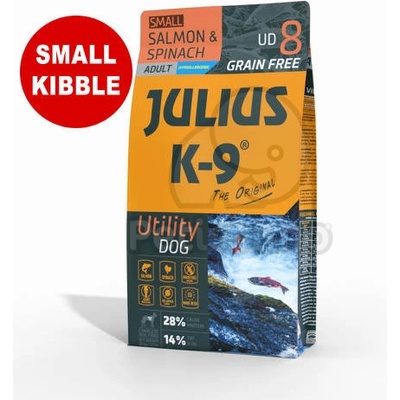 Julius-K9 Hypoallergenic Utility Dog Adult Small Salmon & Spinach 10 kg