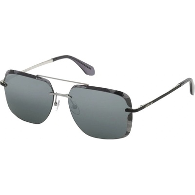 Adidas OR0017 68C Shine Palladium Matte Black/Smoke Mirror Silver Lifestyle cлънчеви очила (OR0017-68C)