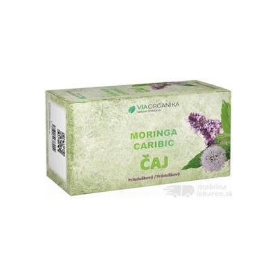 VIA ORGANIKA Moringa caribic ČAJ PRIEDUŠKOVÝ 20 x 1,5 g